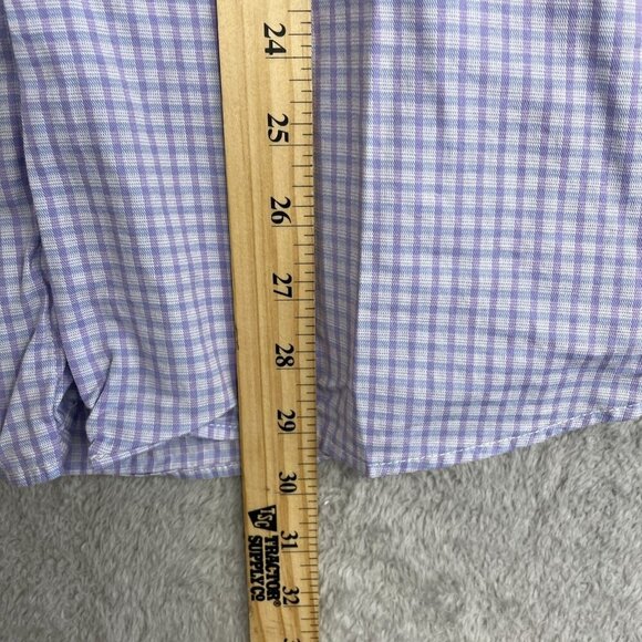 NWOT Duchamp London Men's Size L Slim Fit Button-Up Dress Shirt Purple Checkered - Picture 4 of 8